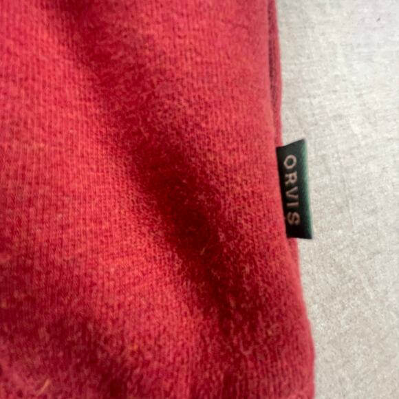 Orvis Orange Red Men's Pullover Quarter Zip Soft XL Comfort X Outdoor Active - Picture 4 of 8